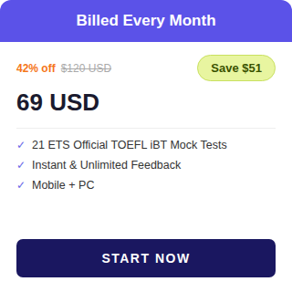 Santa TOEFL Unlimited Pass - 1 Month