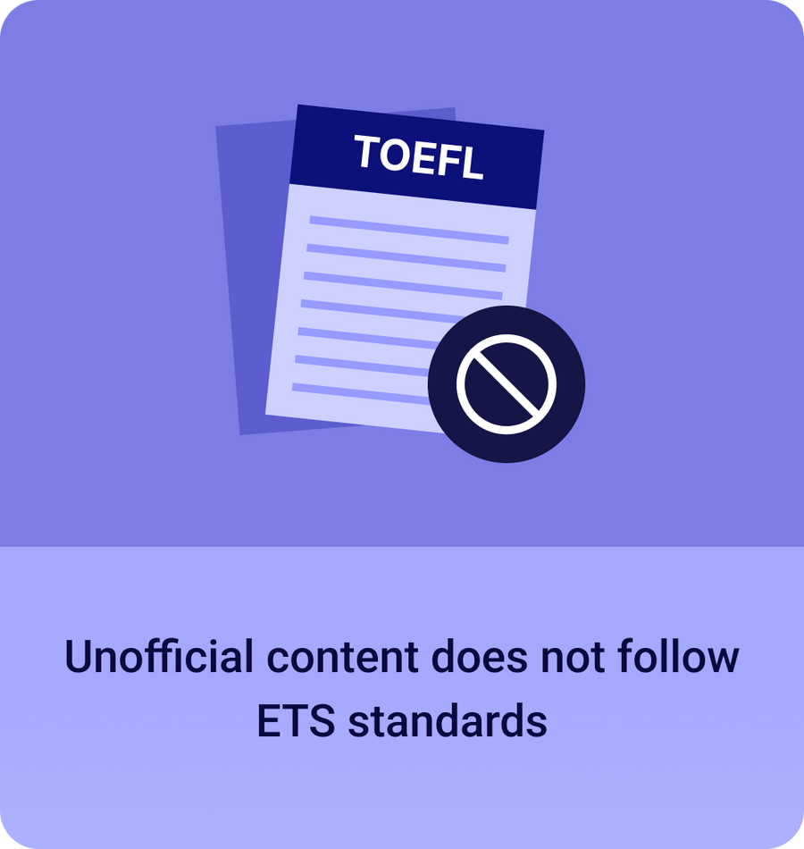 Unofficial content does not follow ETS standards