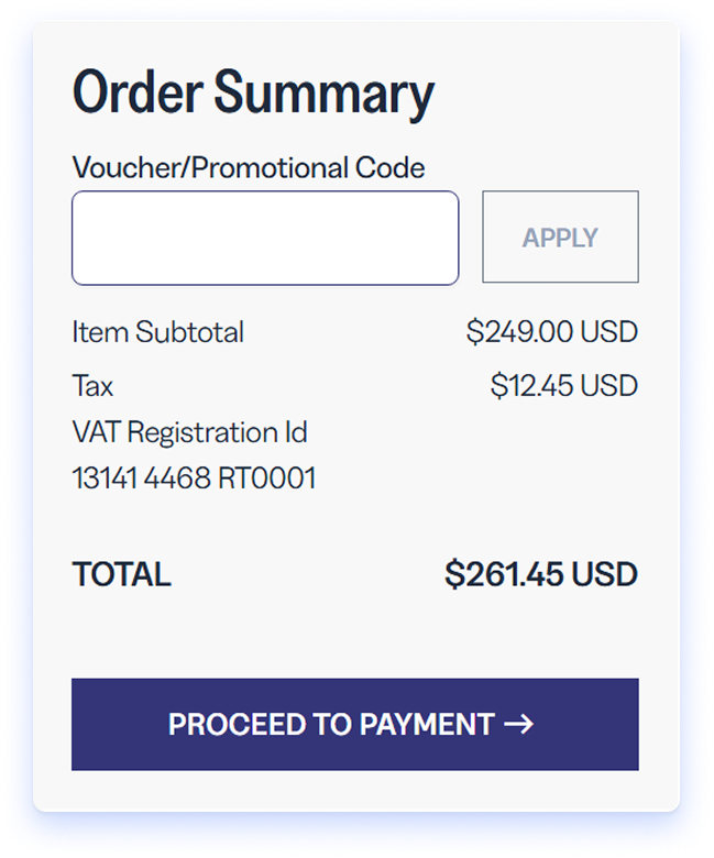 ETS TOEFL order summary promo code field