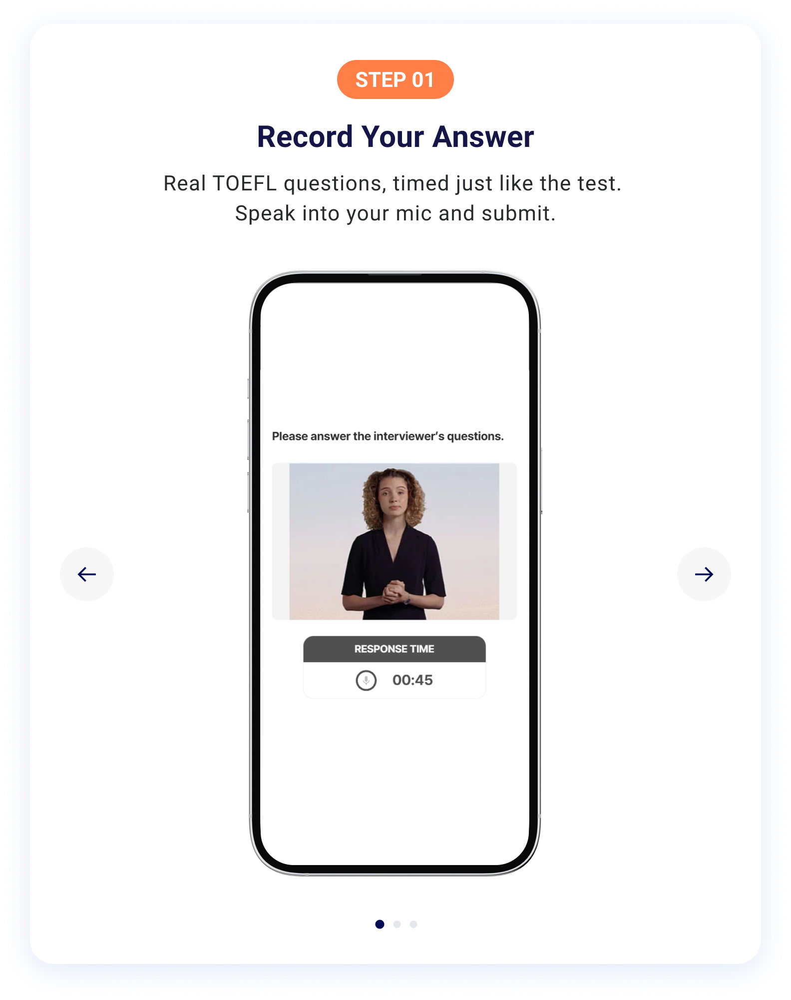 Speaking step 1: Record your answer.