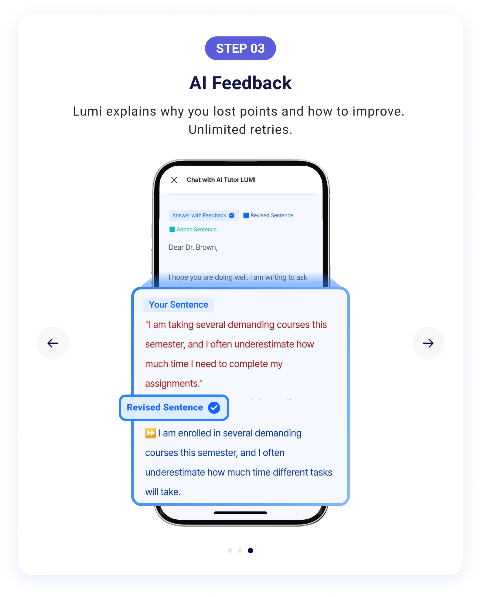 Writing step 3: AI feedback.